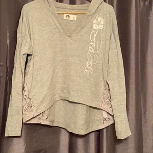 Sea Isle City cropped pull over with hoodie